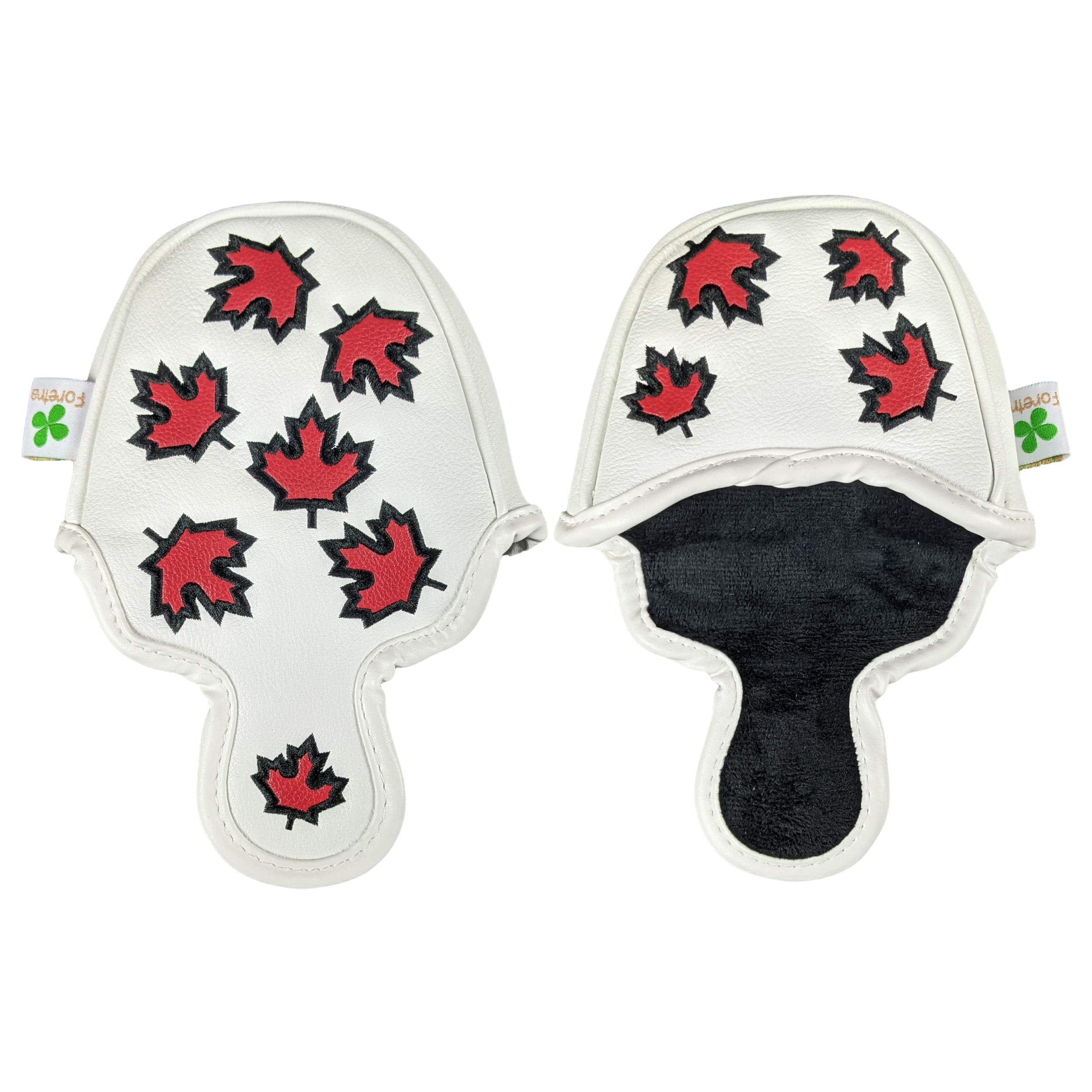 Foretra - Canada Maple Leaf - Golf Putter Headcover Quality Pu Leather Magnetic Closure For Mallet Style Putters Scotty Cameron