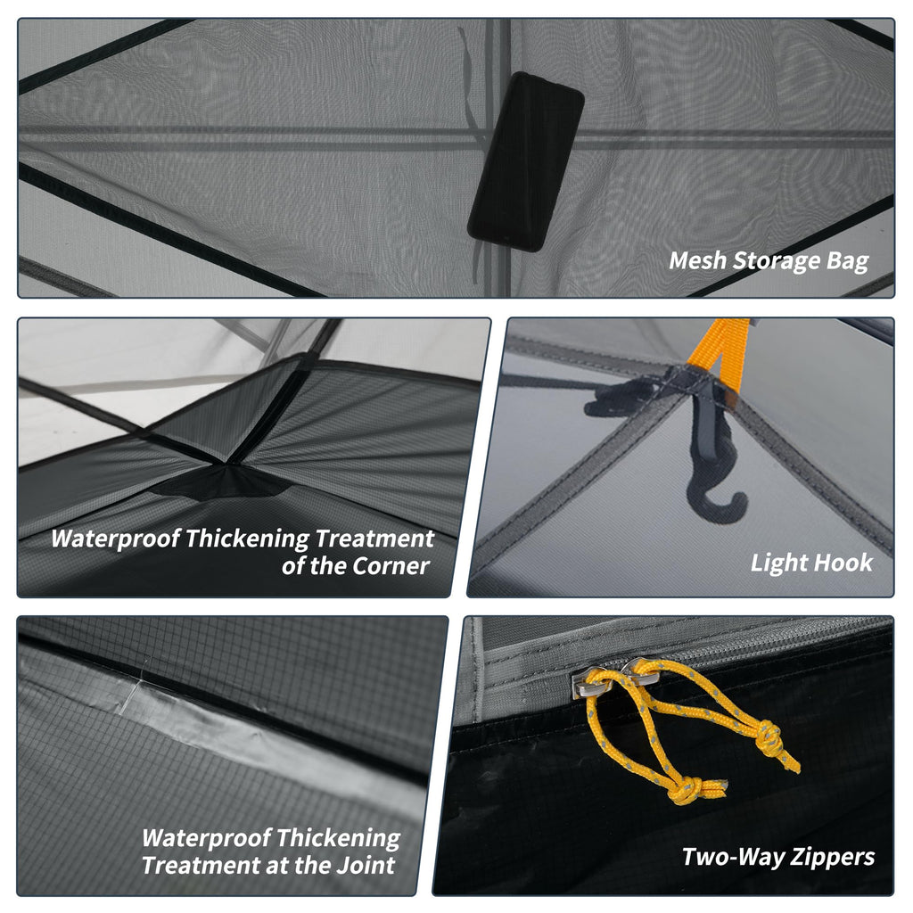 Naturehike Mongar 2 Person Backpacking Tent, 3 Season Camping Tent,Double Layer Free Standing Two Person Tents For Camping Hikin