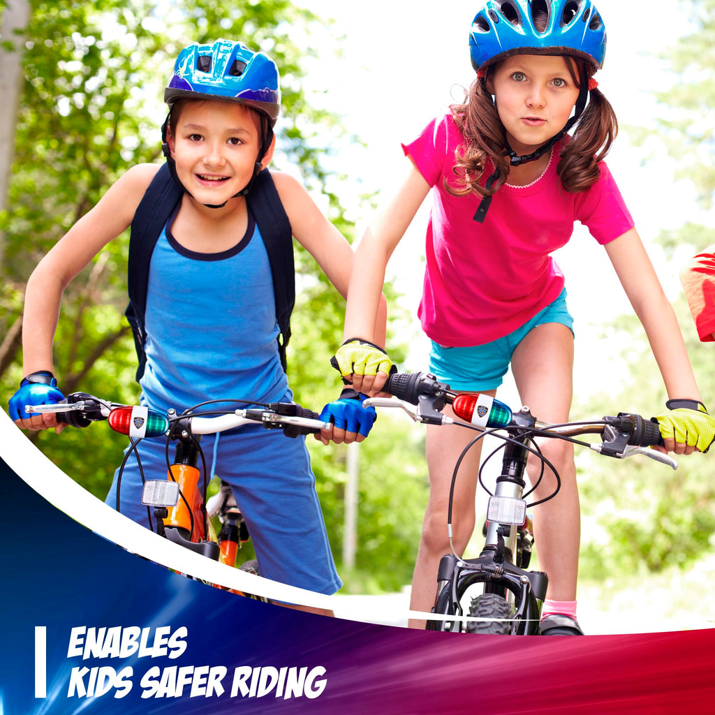 Kids Tech Bike Led Light - Police Sound Light Electronic Horn - Bicycle Siren, 5 Led Light 4 Sounds Trumpet, Warning Safety Ligh