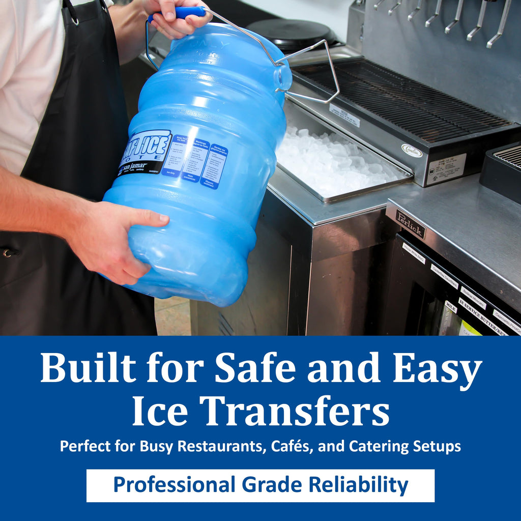 SPARTA San Jamar Saf-T-Ice Plastic Ice-Tote, 6 Gallons, Blue