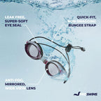 Proswims Anti-Fog Swim Goggles For Women & Girls Pink Goggles With Bungee Strap, Hard Case & Cloth, Racing Swimming Goggles Wome