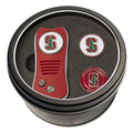 Team Golf NCAA Stanford Cardinal 2 Ball Markers Tin Gift Set with Retractable Divot Tool and 3 Double-Sided Magnetic Ball Marker