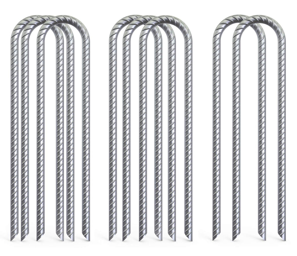 Ok5Star 8-Pack Trampoline Wind Stakes 16 Inch U Shaped Rebar Ground Stakes Galvanized Ground Anchors For Trampoline Security
