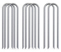 Ok5Star 8-Pack Trampoline Wind Stakes 16 Inch U Shaped Rebar Ground Stakes Galvanized Ground Anchors For Trampoline Security