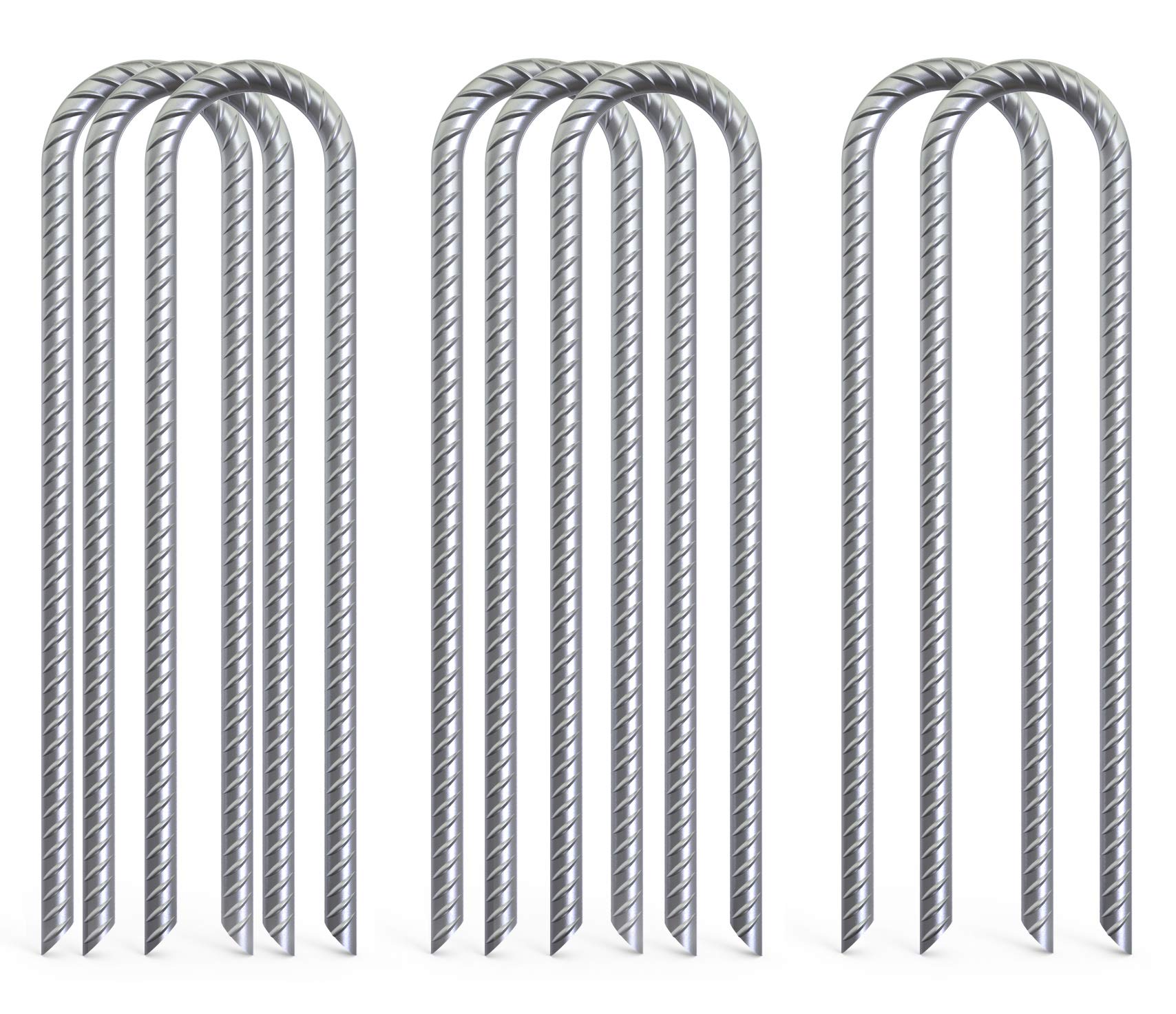 Ok5Star 8-Pack Trampoline Wind Stakes 16 Inch U Shaped Rebar Ground Stakes Galvanized Ground Anchors For Trampoline Security