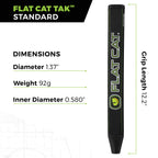 Flat Cat Tak Putter Grip Standard 8727, Slightly Oversized Rubber Non-Tapered Golf Grip, Flat Sides Put The Feeling Of A Square