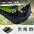 Travel Bird Camping Hammock With Mosquito Net And Sunshade, Backpacking Hammock With Ridge Rope Tree Straps, Lightweight Portabl