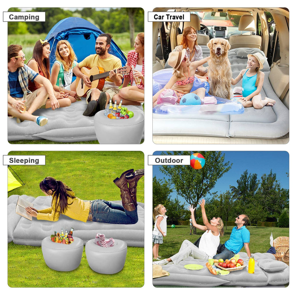 Iswees Car Bed Suv Air Mattress, Car Air Mattress With Home Power Adapter, Electric Pump, 2 Inflatable Pillows And 2 Footrests F