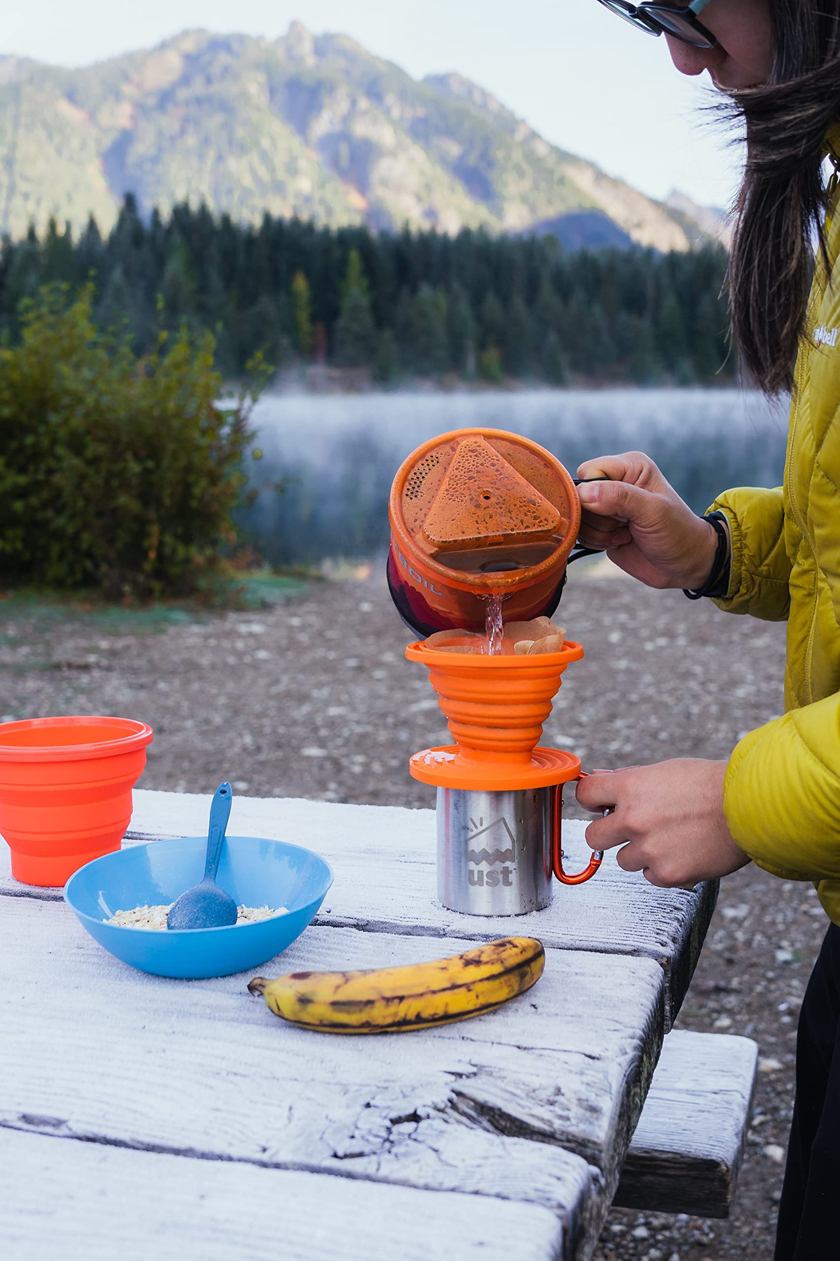 Ust Collapsible Flexware Coffee Drip With Strong, Flexible, Compact, Bpa Free Design And Lid Seal For Hiking, Backpacking, Campi