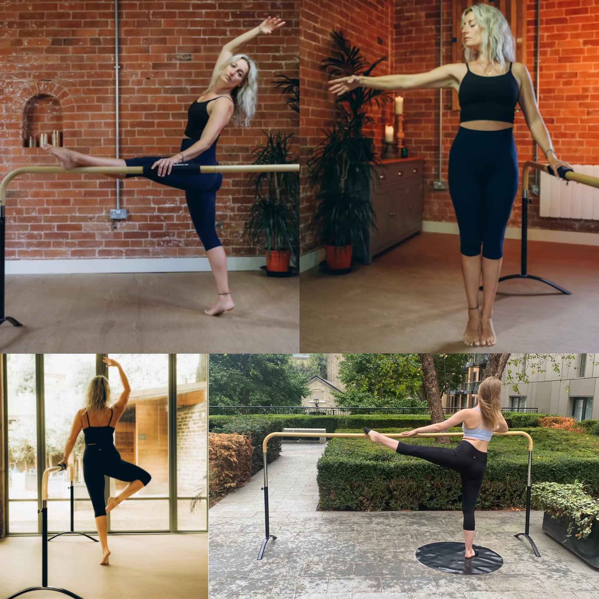 Ballet Barre Portable For Home Or Studio, 6 Ft Extendable To 12 Ft Bar With Curved Shape, Height Adjustable From 27'' To 44'', I