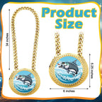 Tondiamo Sports Mvp Turnover Chain Medal 6 Big Gold Champ Award Necklace Chain Baseball Basketball Football Soccer Softball Voll