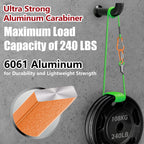 Sprookber 3.2 Inch Aluminum Carabiner Clips D Ring, Caribeaner Spring Snap Hook With Keychain For Camping, Hiking, Gym & Outdoor