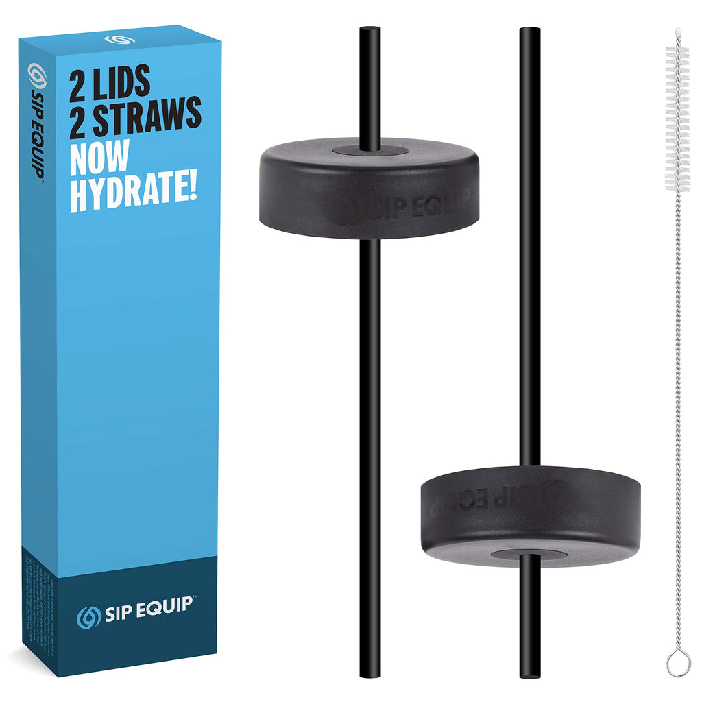 Sip Equip Wide Mouth Straw Lids (2 Pack), Compatible With Hydro Flask, Simple Modern, Hydro Cell, Thermoflask, Takeya, Vmini And