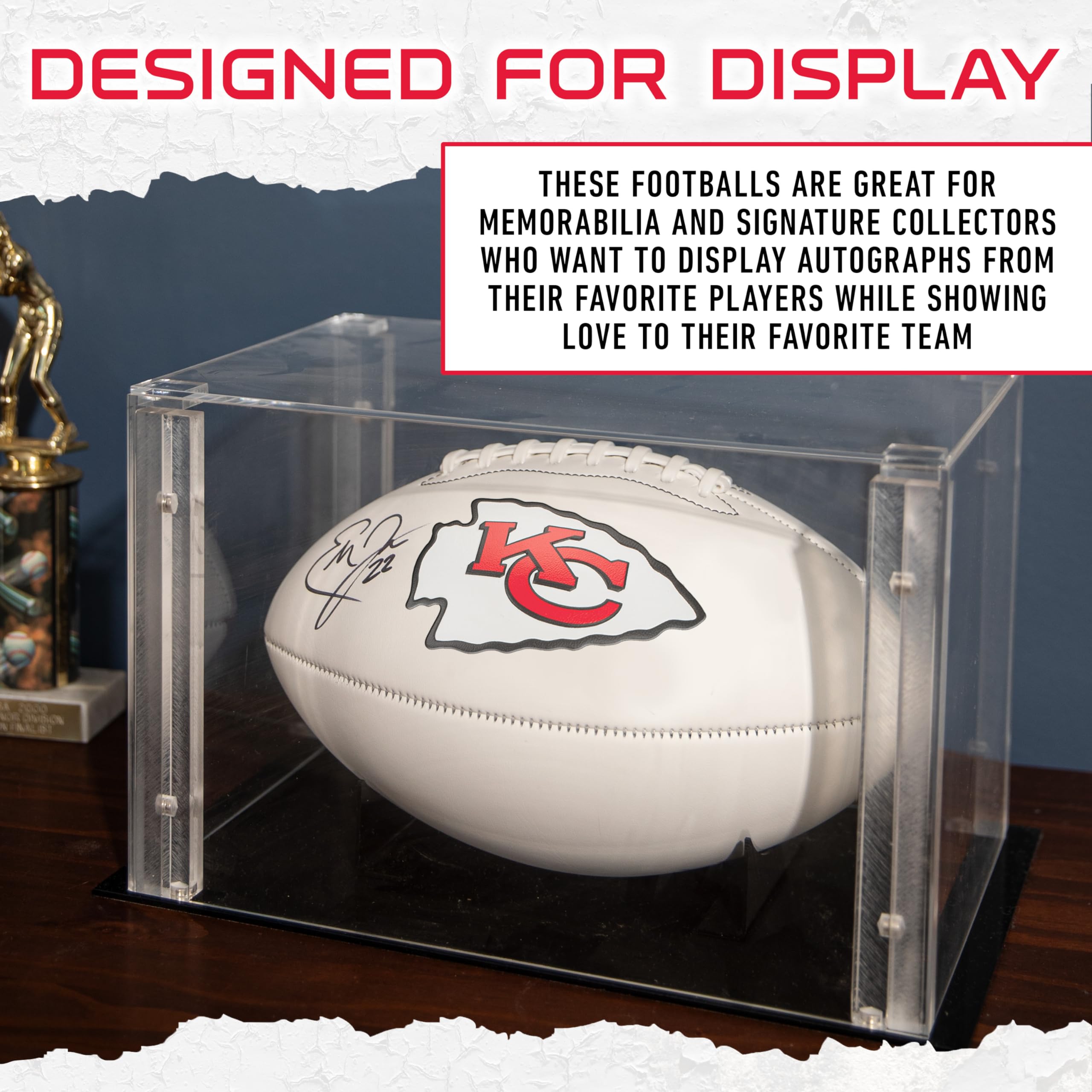 Franklin Sports Nfl Kansas City Chief Autograph Football - Official Size White Panel Souvenir Football For Autographs + Signatur