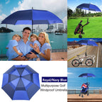 Mrtlloa Automatic Open Golf Umbrella Extra-Large Oversized Double Canopy Vented Windproof Waterproof Stick Rain Golf Umbrellas F