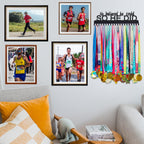 Goutoports Medal Holder Display Hanger - He Believed He Could He Did - Personalized Medal Wall Hanger for Sport Race Runner Stur