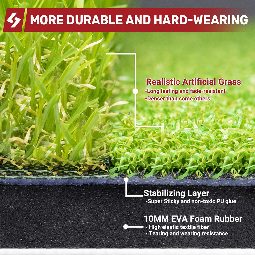 Saplize 23'' X 16'' Foldable Golf Hitting Mat, 2-In-1 Golf Turf Grass Mat, Rough And Fairway For Hitting, Chipping And Putting G