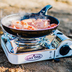 Gasone Gs-800 Emergency Gear Camping Mini Butane Portable Gas Stove With Carrying Case, Stainless Steel, White