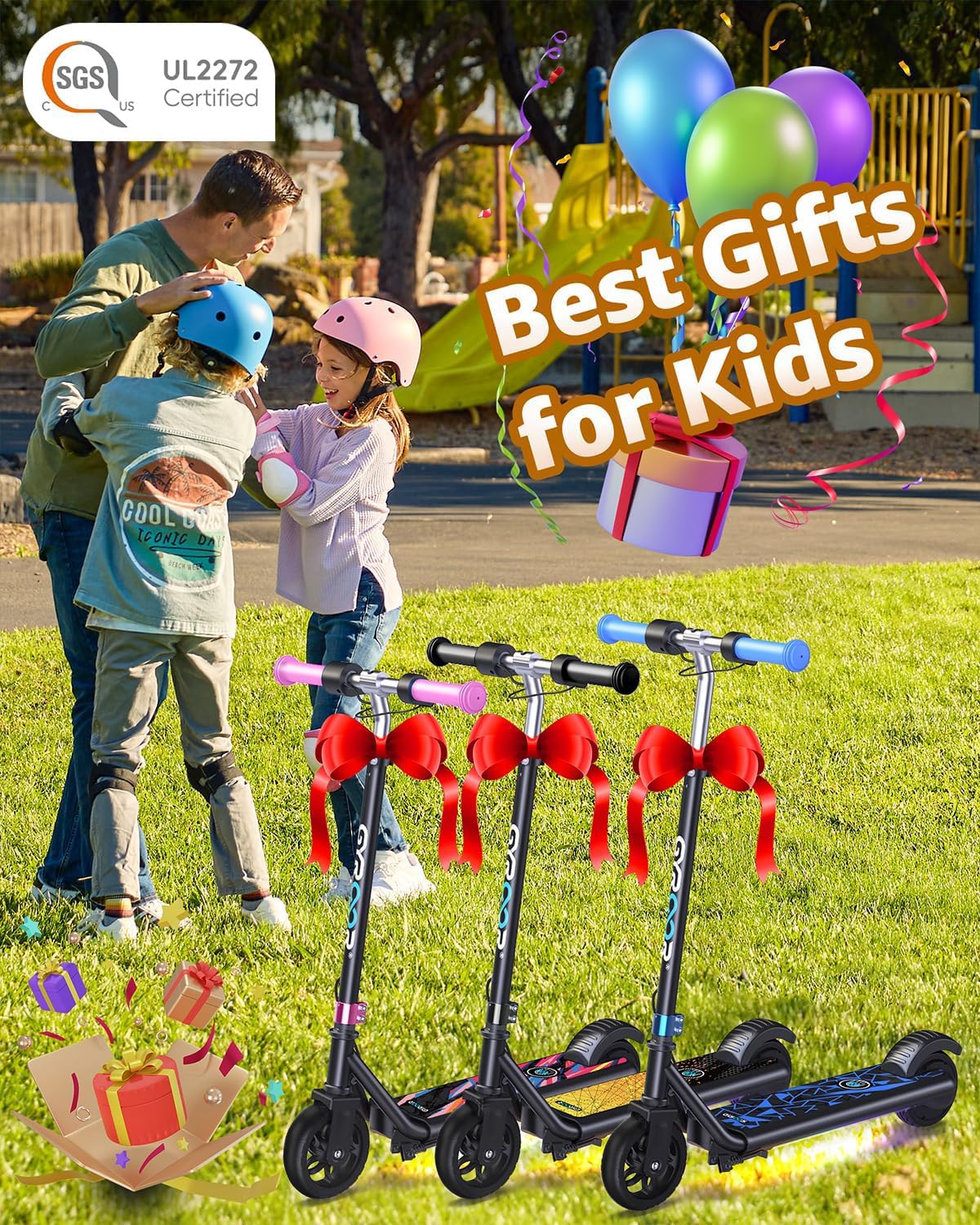 Gyroor Electric Scooter for Kids, E-Throttle 150W Motor LED Display, H30Max-Pink