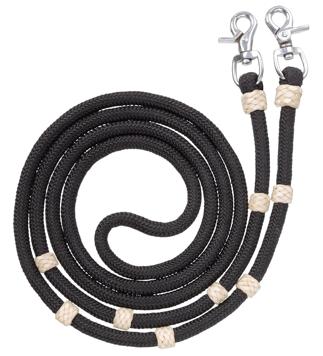 Tough 1 Royal King Braided Contest/Roping Reins, Black