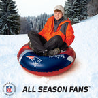 Bigmouth New England Patriots Nfl Fan Gear Outdoor Toys, Officially Licensed - Inflatble Snow Tube With Handles