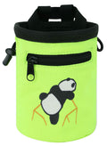 AMC Rock Climbing Panda Design Chalk Bag with Adjustable Belt, Fluorescent
