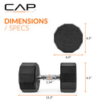 CAP Barbell 12-Sided Coated Dumbbell with Chrome Handle, Pair, 40 LB