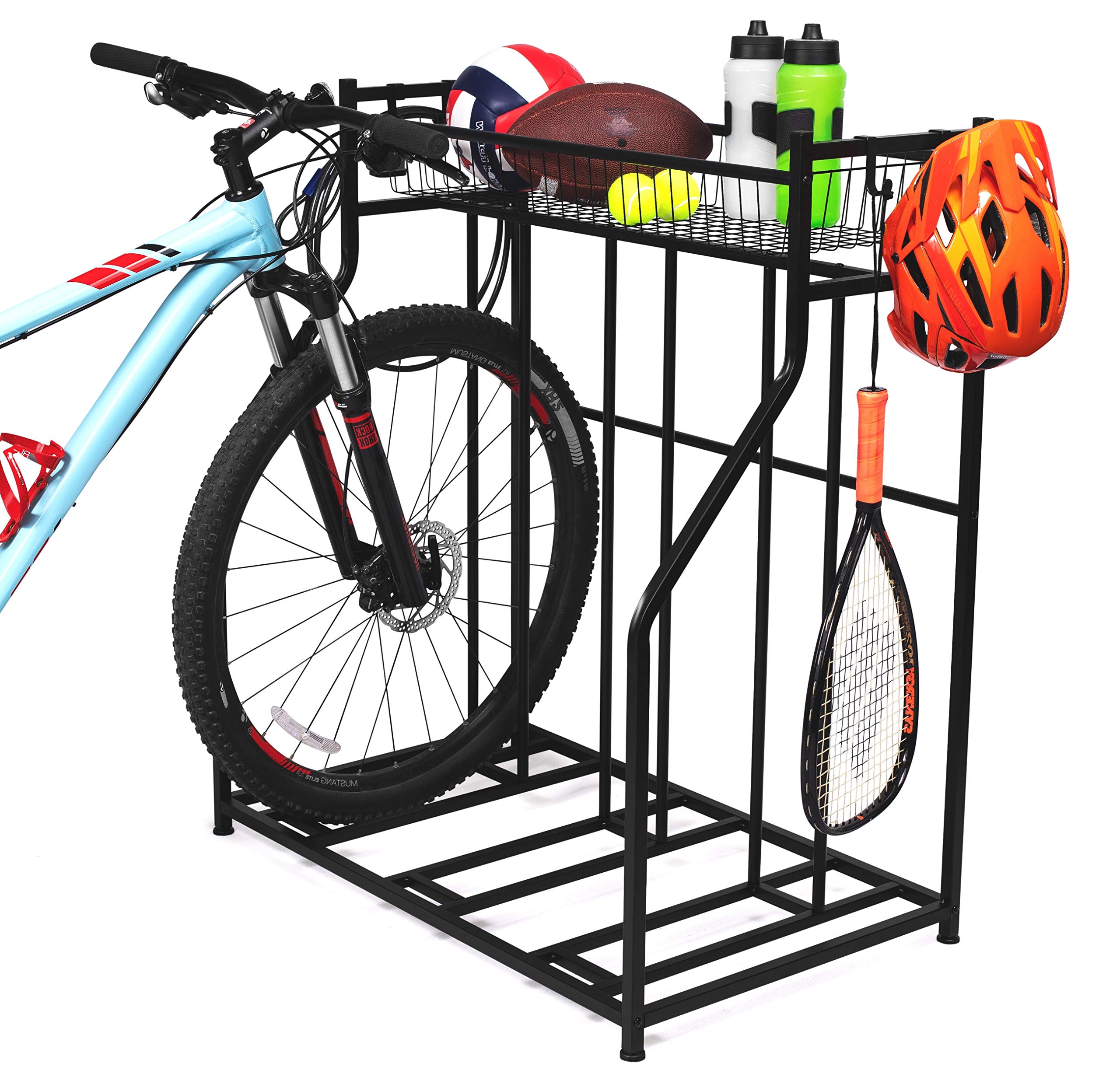 Birdrock Home Garage Bike Storage & Stand | Holds 3 Bicycles | Garage Organizer & Sports Storage Station | Black