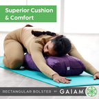 Gaiam Yoga Bolster - Long, Rectangular Meditation Pillow - Supportive Cushion For Restorative Yoga And Sitting On The Floor - Bu
