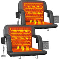 Suteck 2Pc Dual-Side Heated Stadium Seat With Back Support, 23 Wide Cushion, Foldable Bleacher Chair W/Usb 3-Level Heating, 5 St