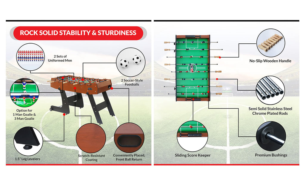 Kick Monarch 48'' Brown Folding Foosball Table (Brown)