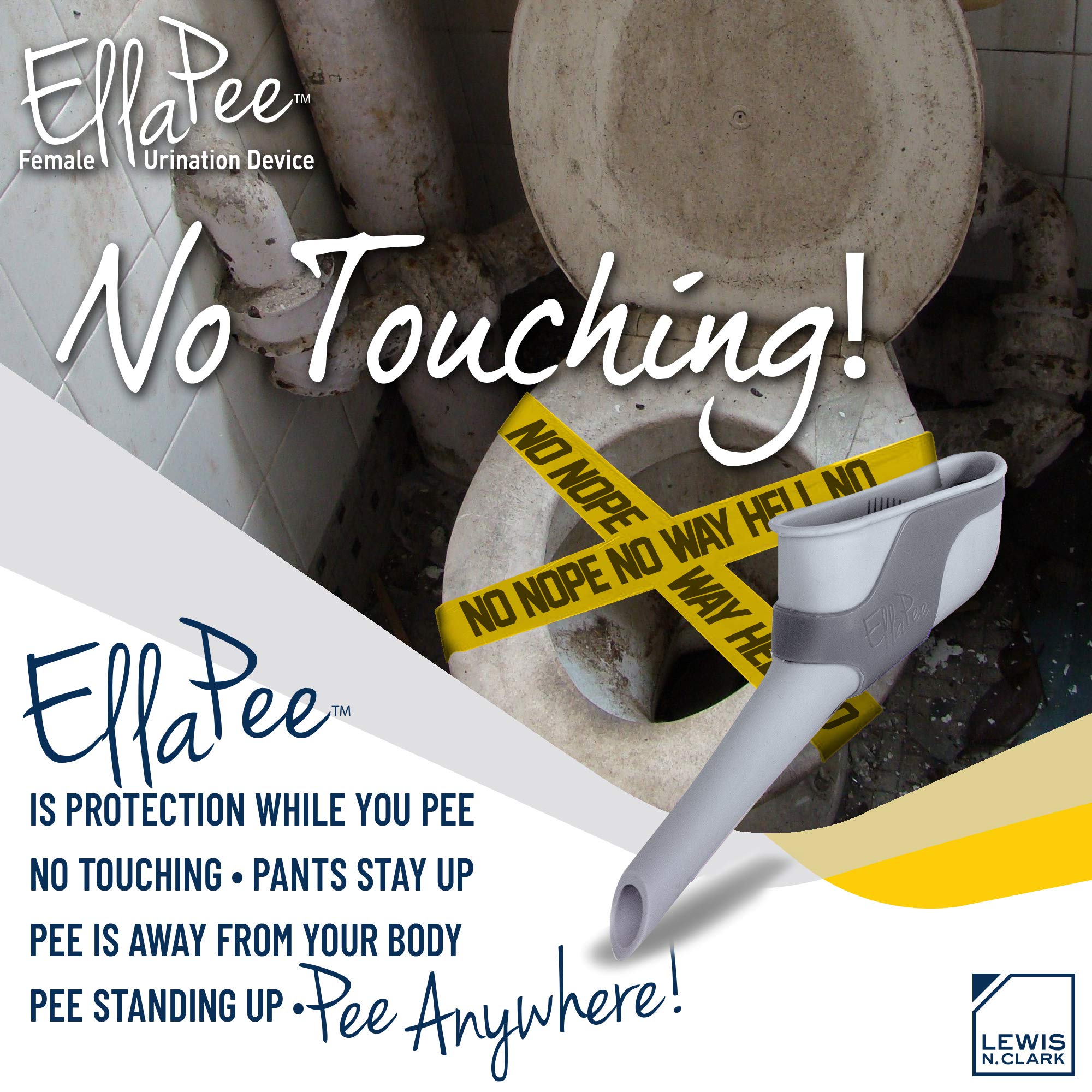 Ellapee Womens Urinal Funnel Female Urination Device For Women, Camping Accessories, Hiking, Outdoor Activities & More With Medi