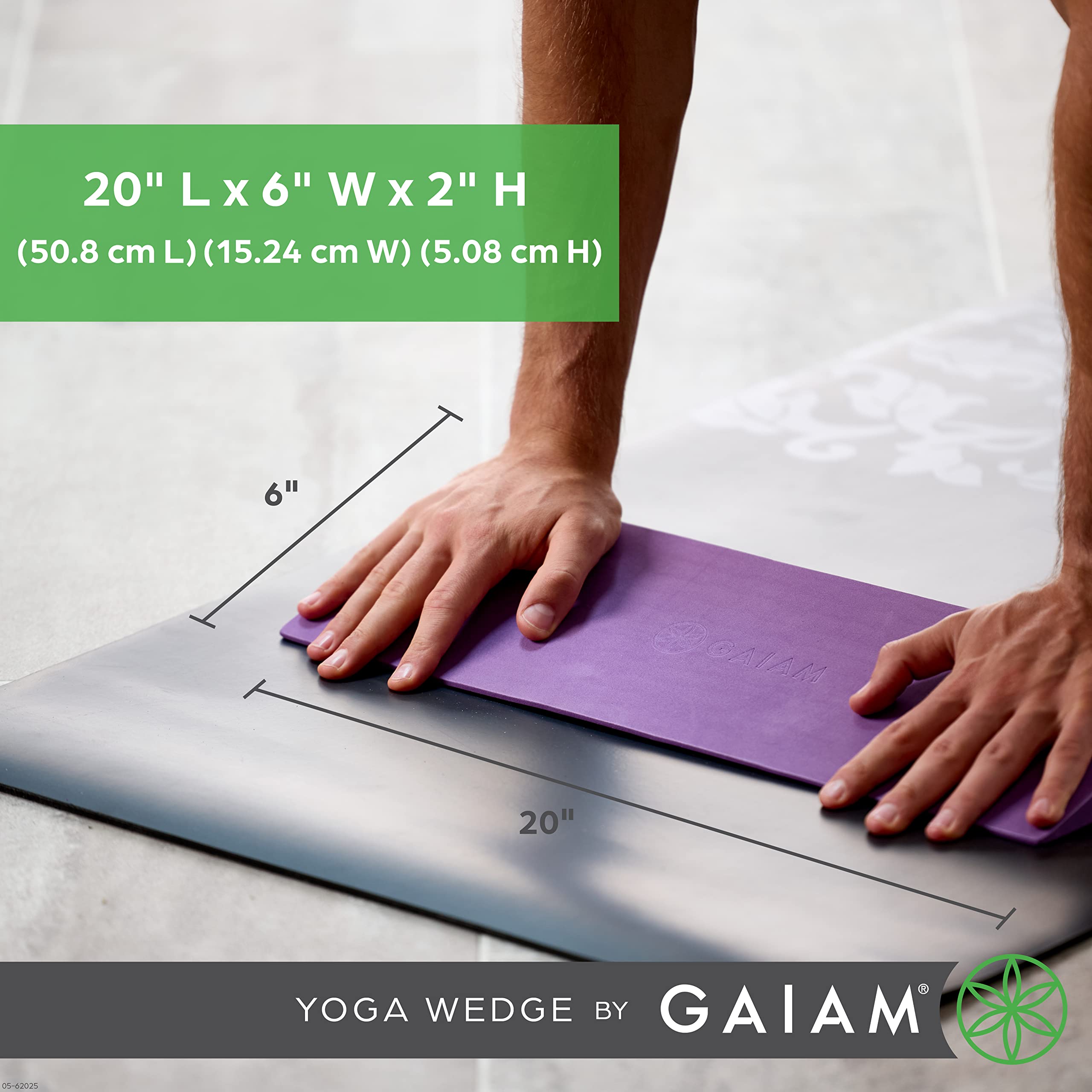 Gaiam Yoga Block Wedge - Lightweight Eva Foam - Yoga Wedge For Wrist And Lower Back Support - Slant Board For Comfortable Yoga P