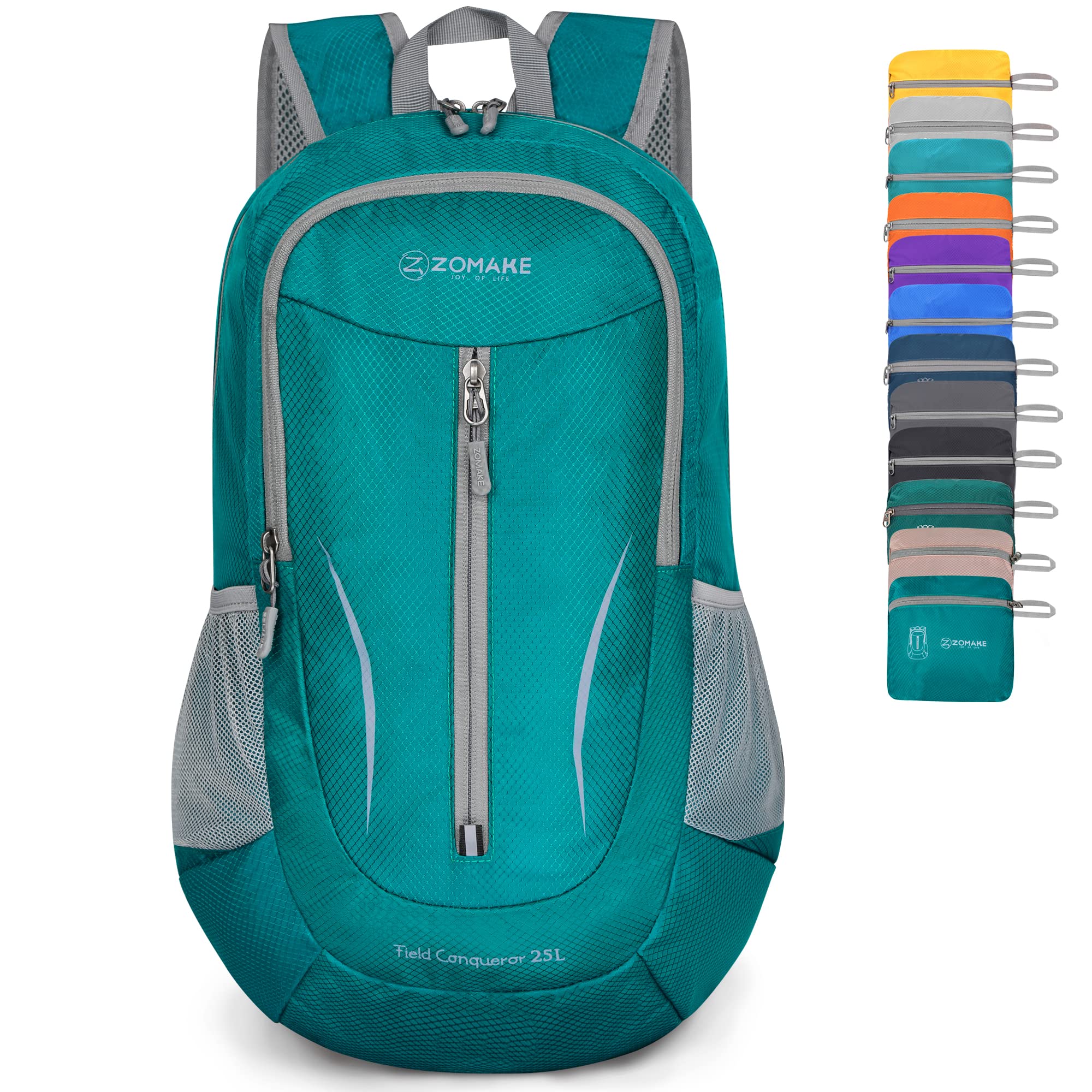 ZOMAKE Ultra Lightweight Packable Backpack 25L, Foldable Hiking Backpacks Water Resistant Small Folding Daypack for Travel(Lake 