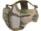 Onetigris 6'' Foldable Half Face Mesh Mask With Ear Protection, Tactical Lower Face Protective Mask (Camo Color)