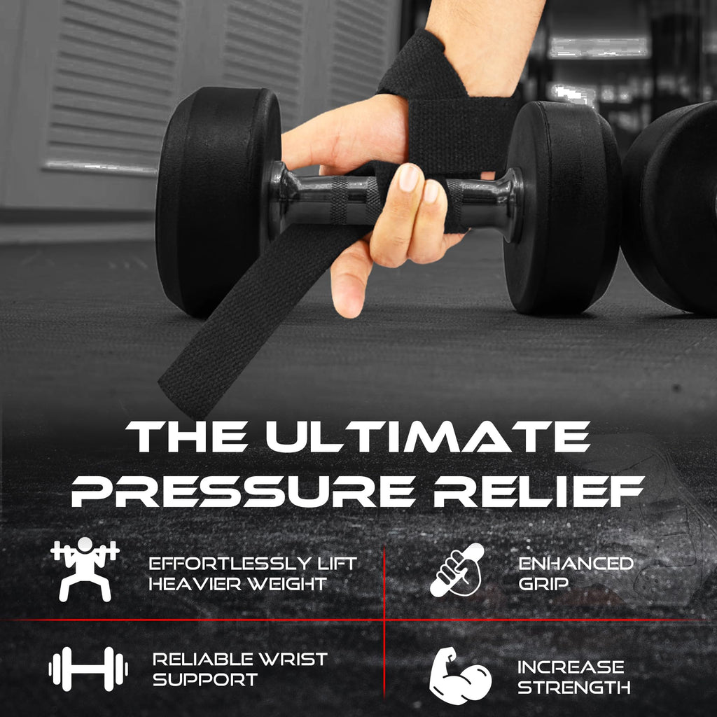 Beast Rage Lifting Straps For Weightlifting, Weight Lifting Straps Gym Power Workouts Lifting Wrist Straps Padded Cotton Men Wom