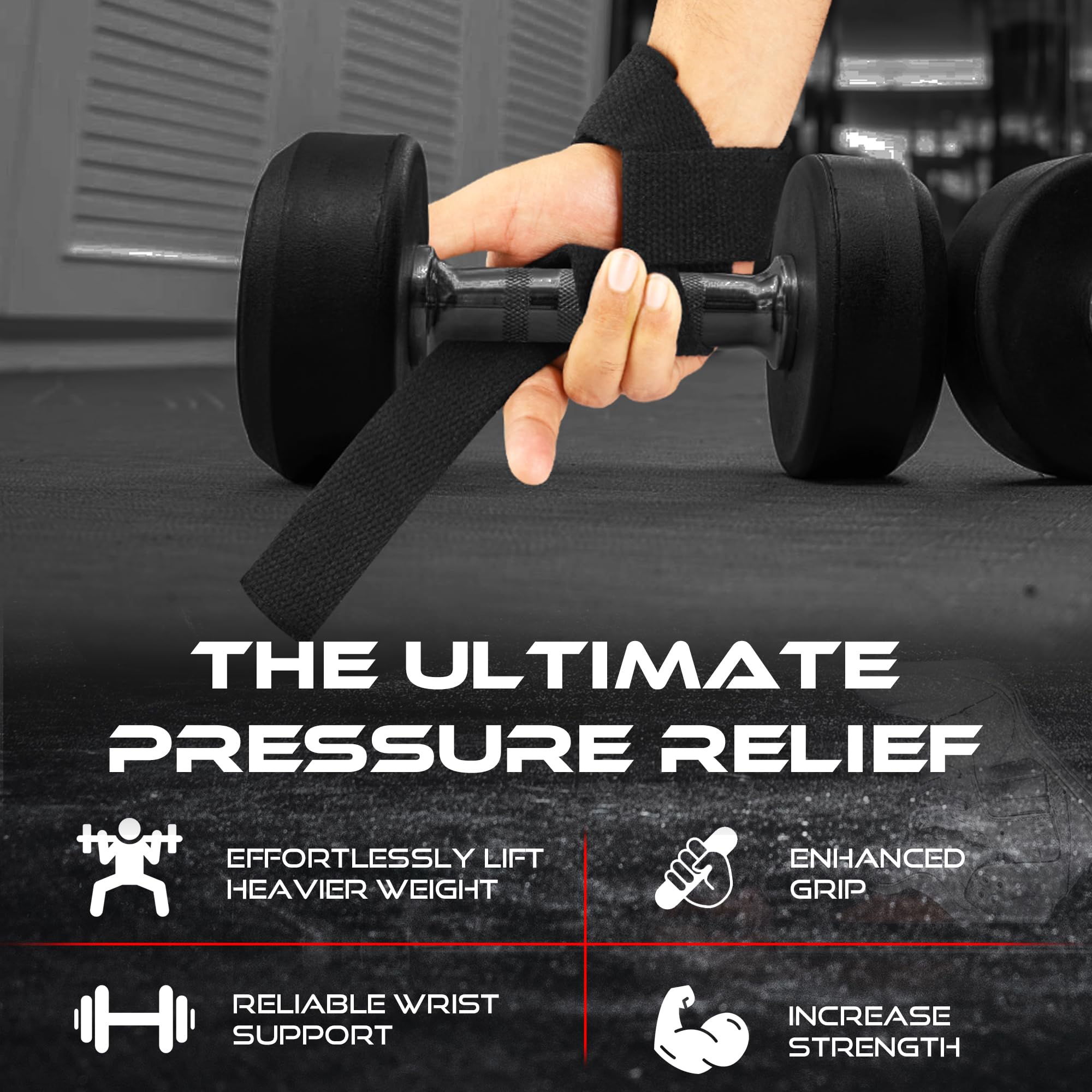 Beast Rage Lifting Straps For Weightlifting, Weight Lifting Straps Gym Power Workouts Lifting Wrist Straps Padded Cotton Men Wom