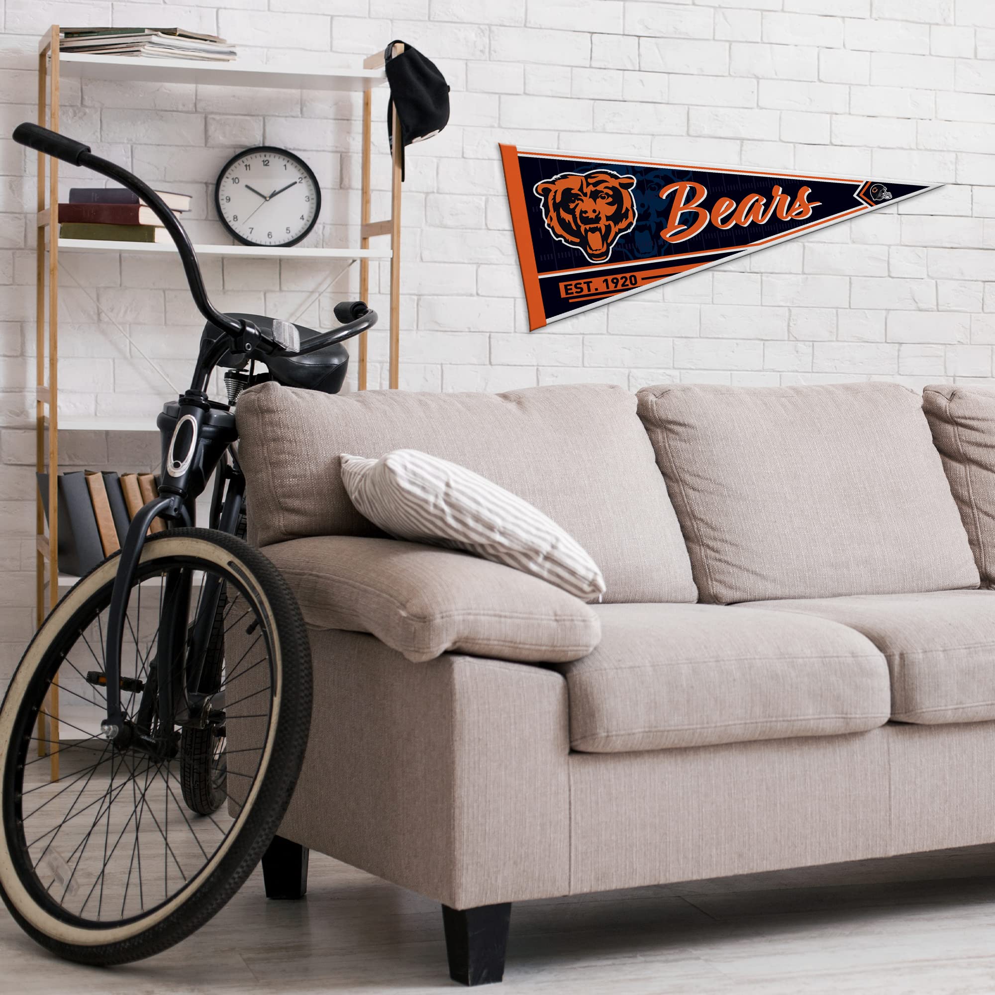 Rico Industries Nfl Football Chicago Bears Classic 12'' X 30'' Felt Wall D  Cor Pennant - Great For Home/Bed Room/Man Cave D  Co