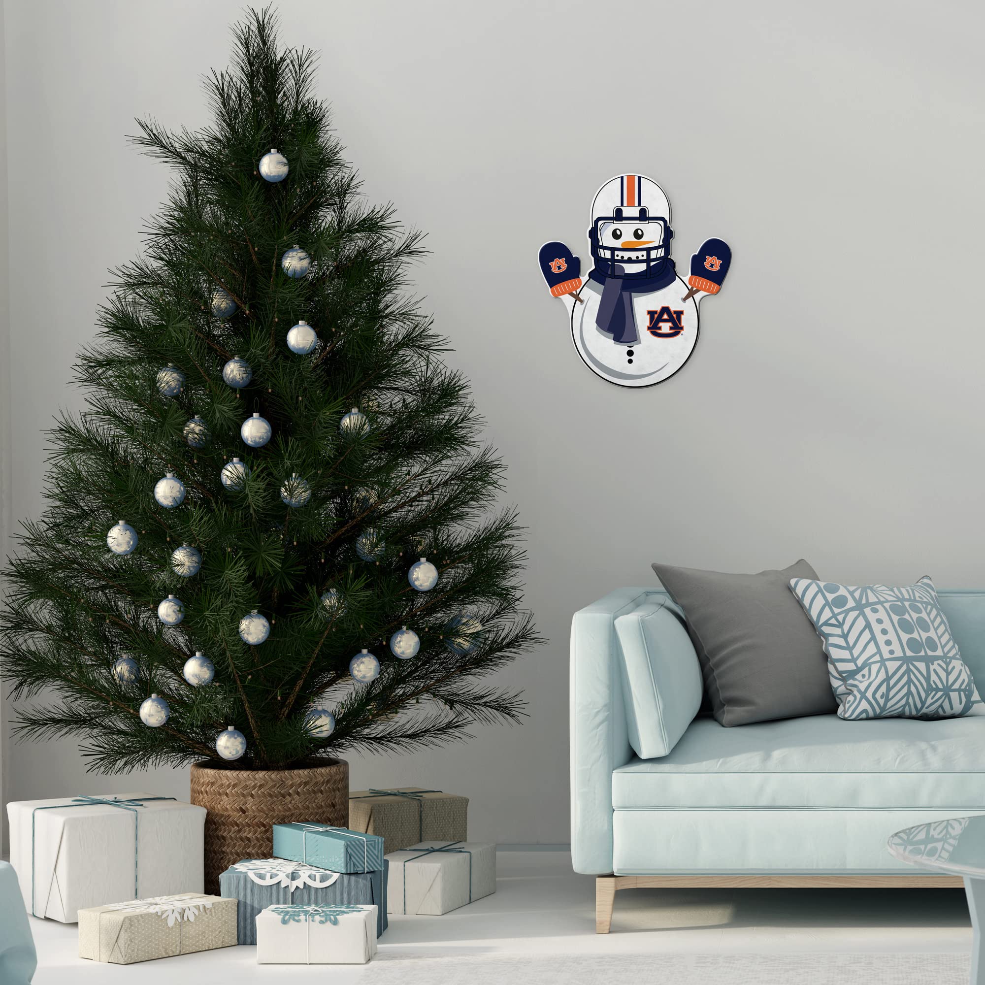 Rico Industries Ncaa Auburn Tigers Snowman Shape Cut Pennant - Home And Living Room D  Cor - Soft Felt Ez To Hang