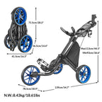 Caddytek Caddylite Ez V8 3 Wheel Golf Push Cart - Lightweight And Easy To Fold