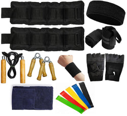 Facto Power Ankle/Wrist Weight 5 Kg.(2.5 Kg X 2)| Workout Equipment For Fitnesswith Accessories (Gym Gloves,Skipping Rope,Wrist