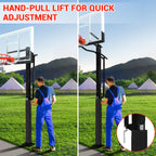 Basketball Hoop Outdoor In Ground with Anti-Collision Foam, 55 Shatterproof Quick Adjustable 8-10ft Basketball Hoop Inground wit