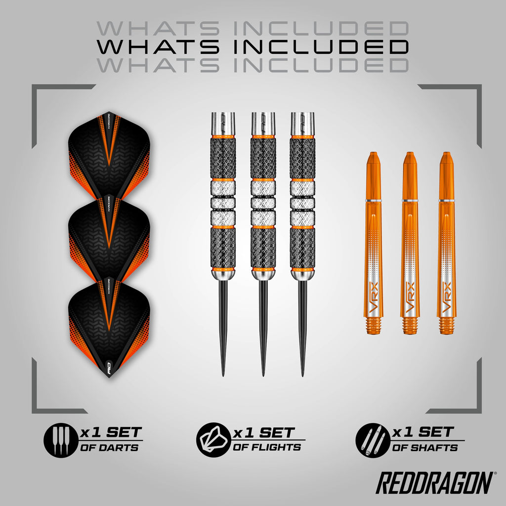 Red Dragon Amberjack 2: 21G Tungsten Darts Set With Flights And Shafts (Stems)