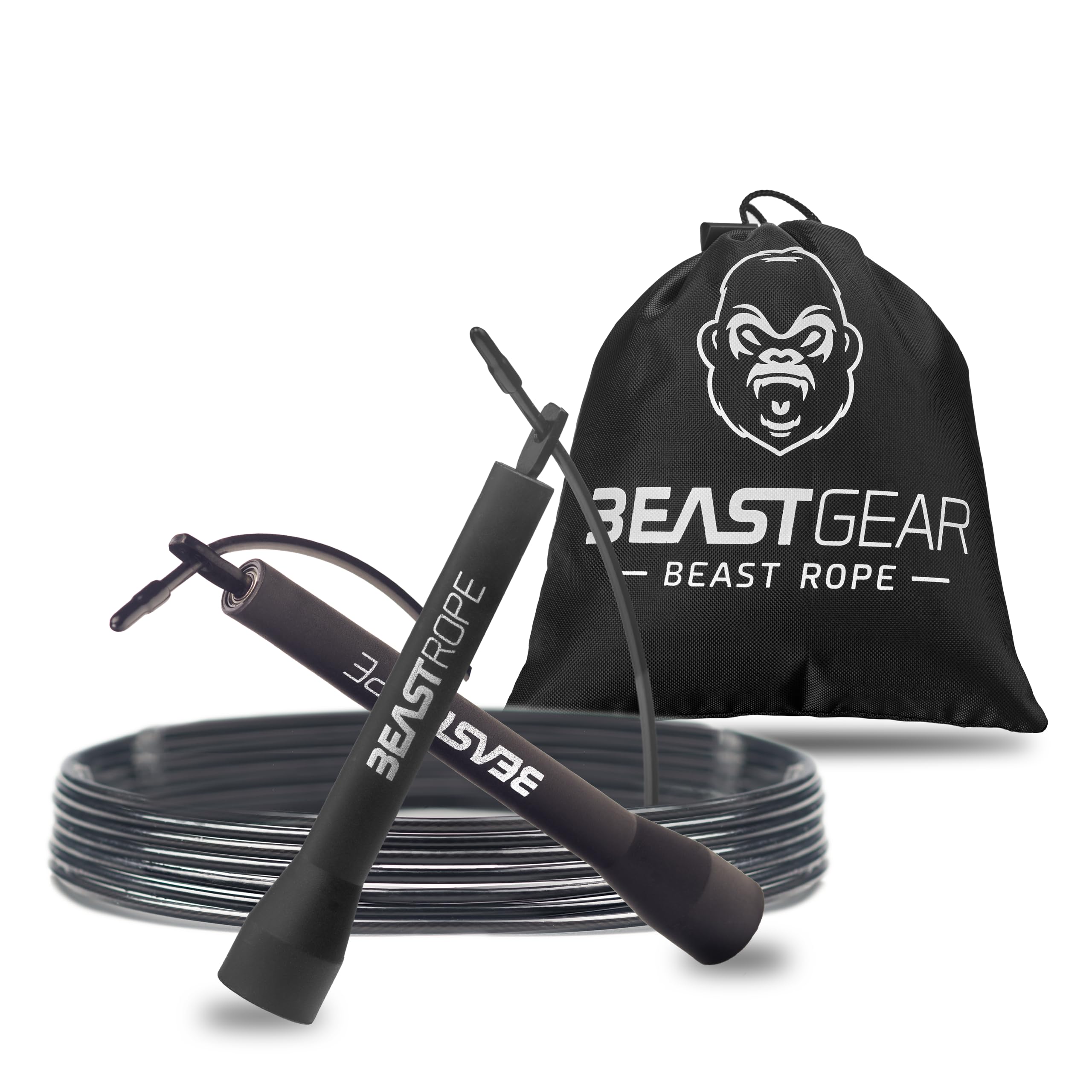 Beast Gear Speed Jump Rope - Workout Jump Ropes For Fitness, Cardio Exercise, Hiit, Mma, Muay Thai, And Boxing - Lightweight, Ad