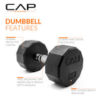 Cap Barbell 12-Sided Coated Dumbbell, 25 Lb
