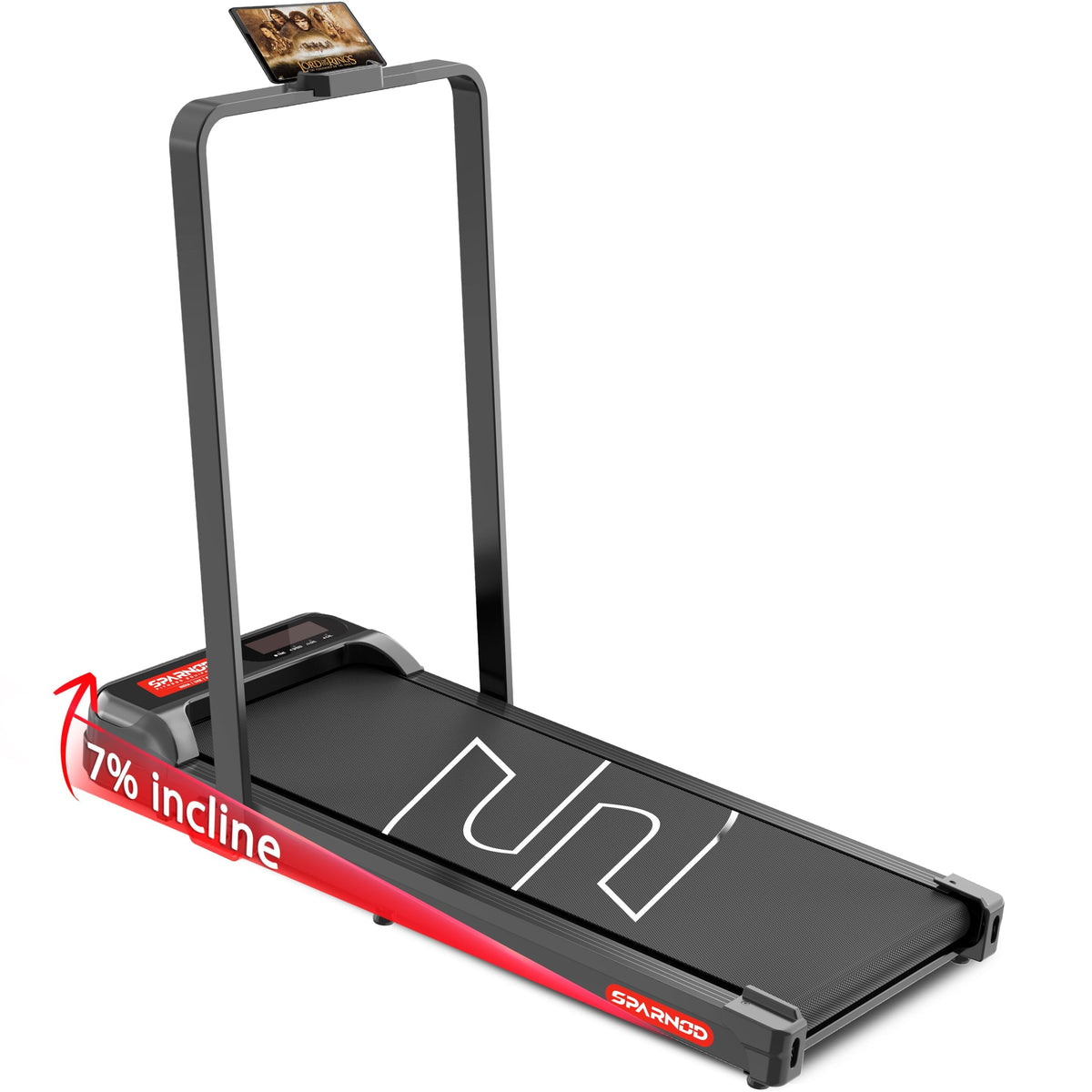 Sparnod Sth3004N 2 In 1 Walking Pad Treadmill For Home Use, 110 Km/H, Foldable Rail, 7% Incline, Led Display, Shock Absorption