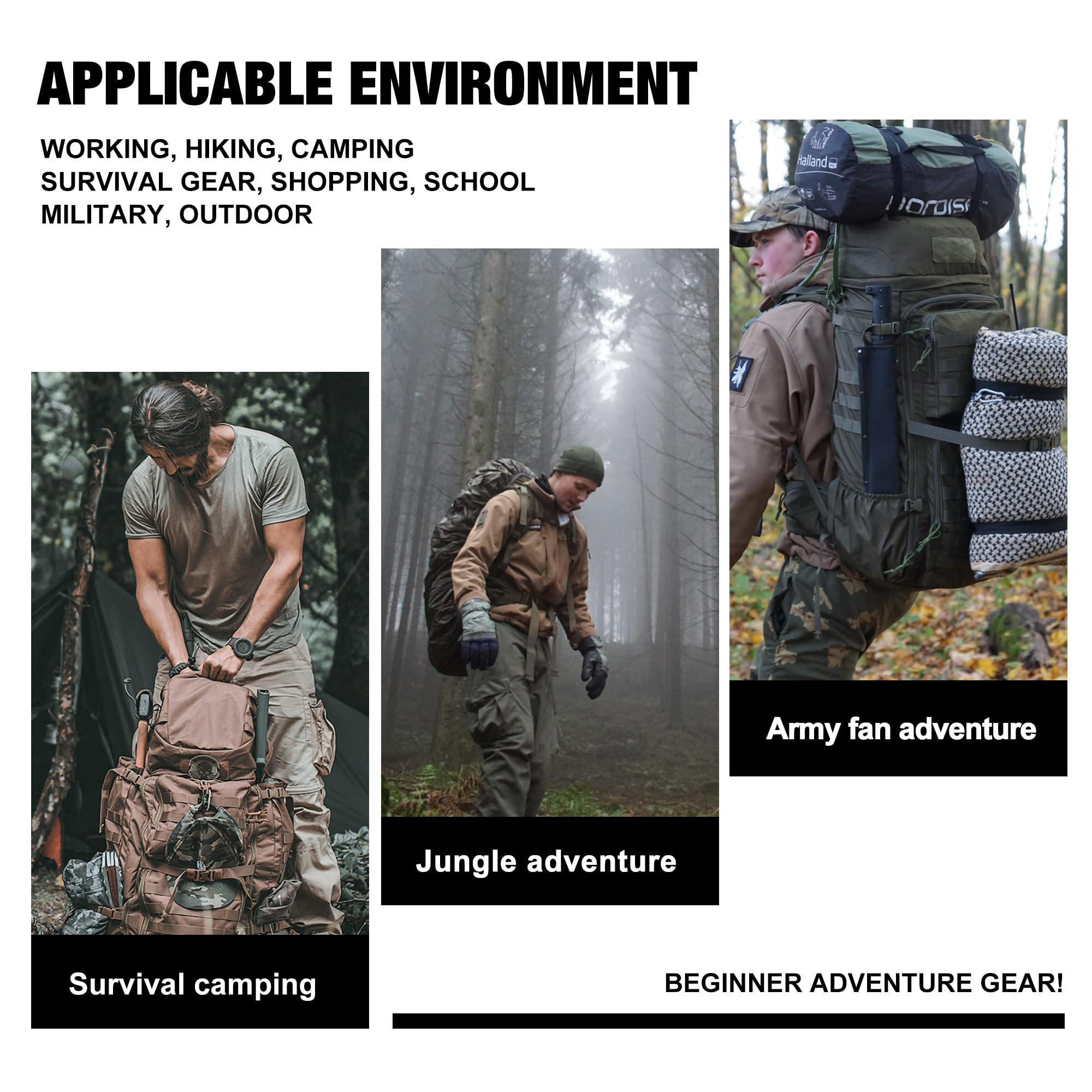 Mardingtop 60L Molle Hiking Internal Frame Backpacks With Rain Cover For Camping,Backpacking,Travelling(Army Green)