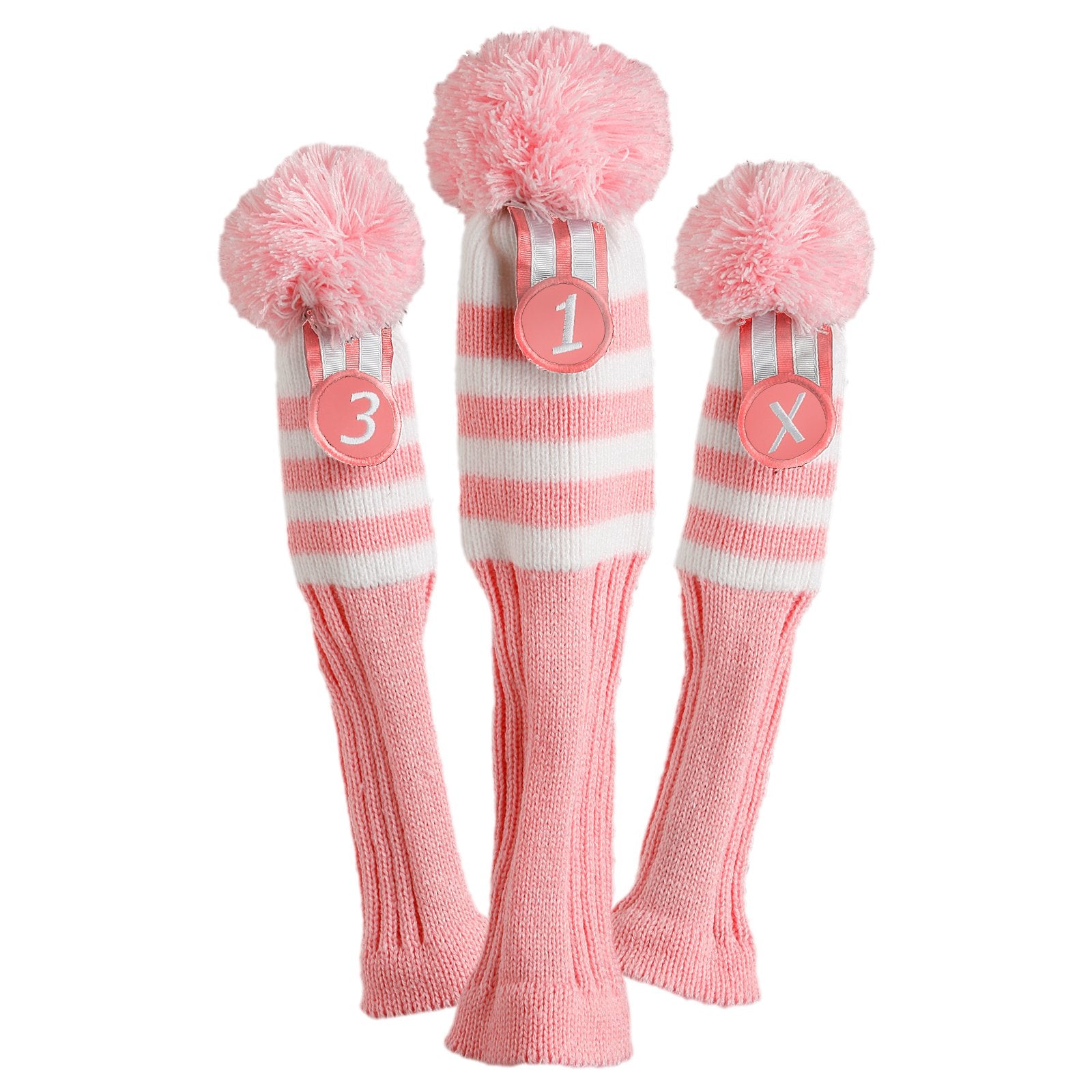 Hireko Sock Retro Head Cover Set (3-Pack), Pink