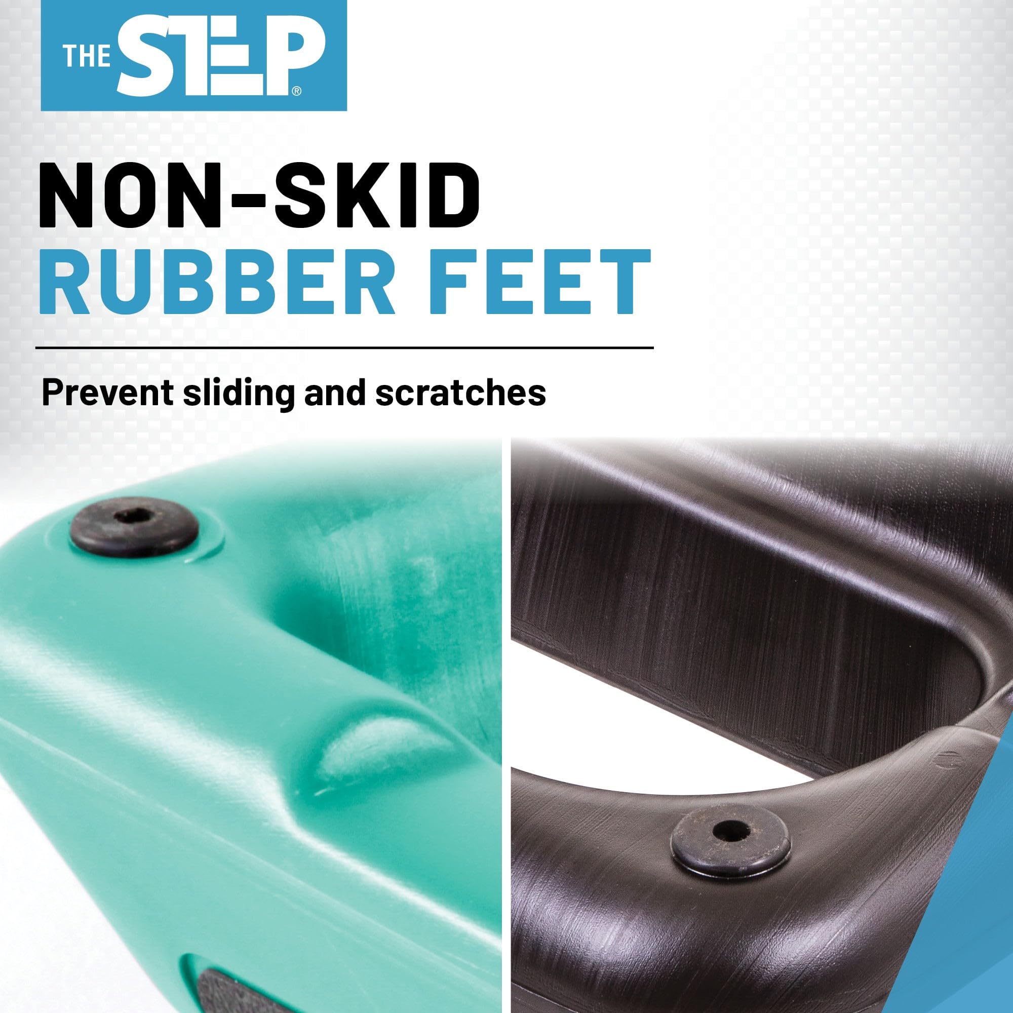 The Step (Made In Usa) Original Circuit Size Aerobic Platform With Teal Nonslip Platform And Four Original Black Risers