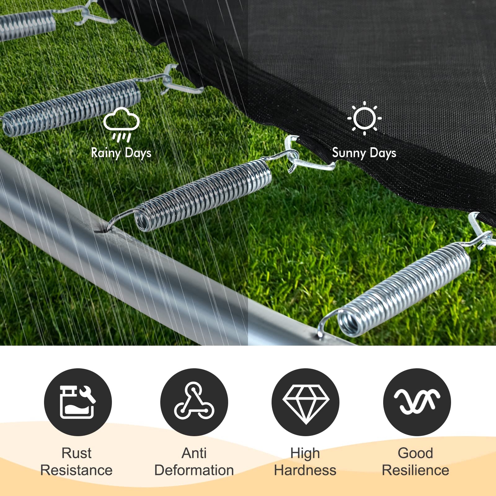 Giantex 7 Heavy-Duty Galvanized Trampoline Springs, Steel Wire Spring Replacement Kit, High Tensile Durable Trampoline Parts, Ea